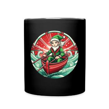Aviron de lutin de Noël - Mug uni - noir - Devant