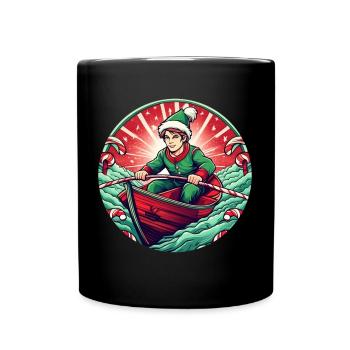 Aviron de lutin de Noël - Mug uni - noir - Devant