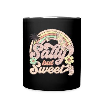 Salé mais sucré - Design d’été rétro - Mug uni - noir - Devant