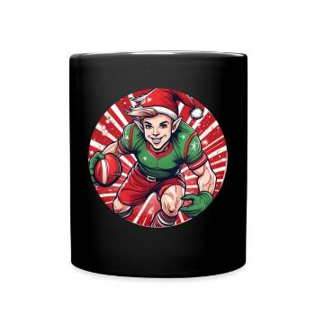 Christmas Elf Rugby - Tasse einfarbig - Schwarz - Vorne