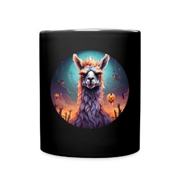 Gruseliges Halloween-party-kostüm, Zombie-lama - Full Colour Mug - black - Front