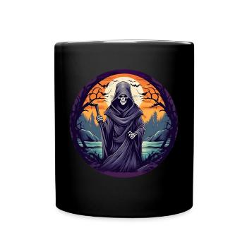 Gruseliges Halloween-partykostüm Sensenmann - Tasse einfarbig - Schwarz - Vorne
