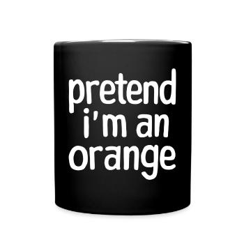 Lustiges Orangenfrucht Geschenk - Tasse einfarbig - Schwarz - Vorne