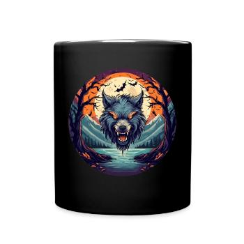 Gruseliges Fête d’Halloween Kostüm Werwolf - Mug uni - noir - Devant