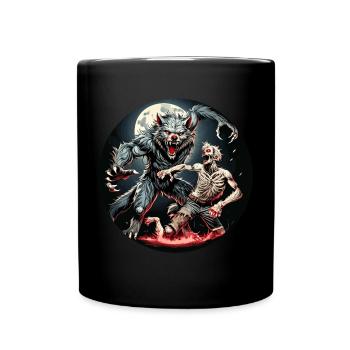 Gruseliges Halloween-partykostüm Werwolf Und - Mug uni - noir - Devant