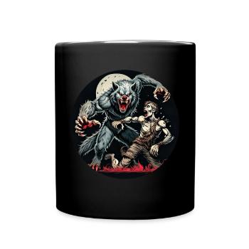 Gruseliges Halloween-partykostüm Werwolf Und - Full Colour Mug - black - Front