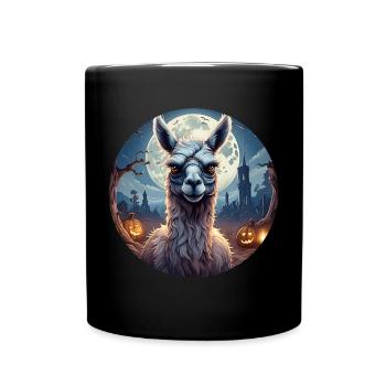 Gruseliges Halloween Party Kostüm Zombie Lama - Full Colour Mug - black - Front