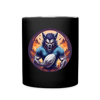 Gruseliges Halloween-partykostüm Werwolf Rugby - Mug uni - noir - Devant