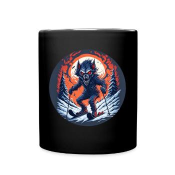 Gruseliges Halloween Party Kostüm Werwolf Ski - Tasse einfarbig - Schwarz - Vorne