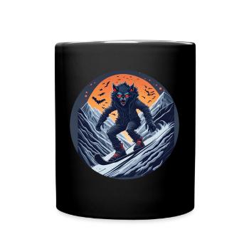 Gruseliges Halloween-partykostüm Werwolf-snowboard - Tasse einfarbig - Schwarz - Vorne