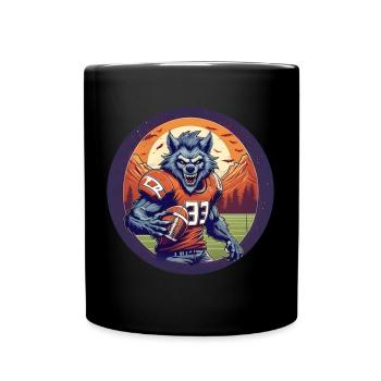 Gruselig Halloween Party Kostüm Werwolf Amerikaner - Tasse einfarbig - Schwarz - Vorne
