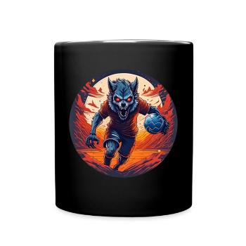 Gruseliges Halloween-party-kostüm Werwolf-handball - Tasse einfarbig - Schwarz - Vorne