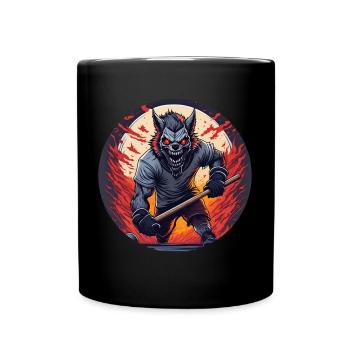 Effrayant Halloween Party Costume Werewolf Field - Mug uni - noir - Devant