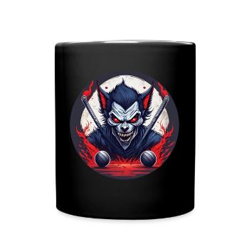Effrayant Halloween Party Costume Werewolf Field - Mug uni - noir - Devant