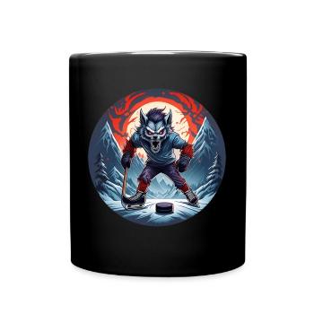 Effrayant costume de fête d’Halloween loup-garou hockey sur glace - Mug uni - noir - Devant