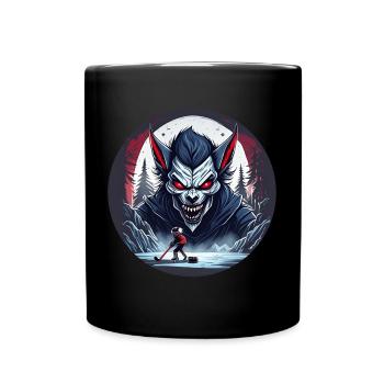 Gruseliges Halloween-partykostüm Werwolf-eishockey - Tasse einfarbig - Schwarz - Vorne