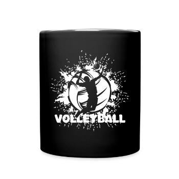 Volleyball Sun Player Club Team Logo - Full Colour Mug - black - Front
