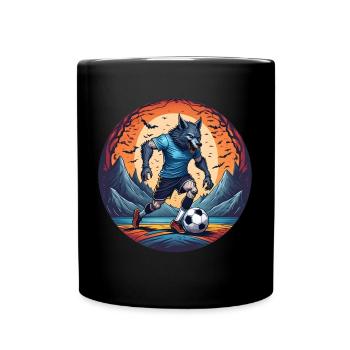 Gruseliges Halloween-partykostüm Werwolf-fußball - Tasse einfarbig - Schwarz - Vorne