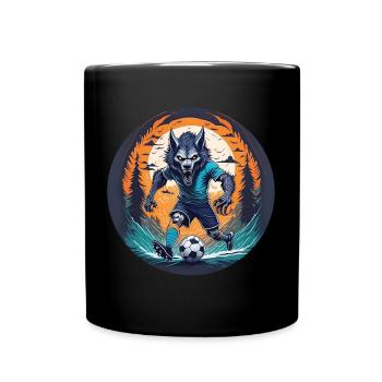 Gruseliges Halloween-partykostüm Werwolf-fußball - Tasse einfarbig - Schwarz - Vorne