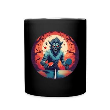 Gruseliges Halloween-partykostüm Werwolf Ping Pong - Tasse einfarbig - Schwarz - Vorne