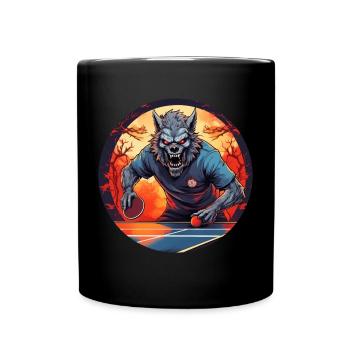 Gruseliges Halloween-partykostüm Werwolf Ping Pong - Tasse einfarbig - Schwarz - Vorne