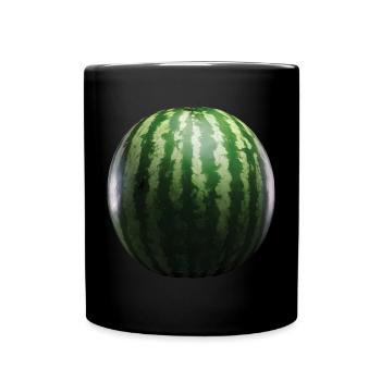 Wassermelone Obst Geschenk - Tasse einfarbig - Schwarz - Vorne