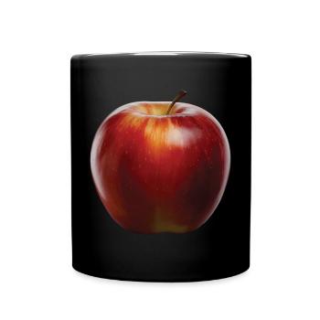 Apfel Frucht Geschenk - Tasse einfarbig - Schwarz - Vorne