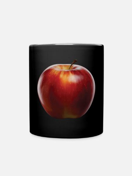 Apfel Frucht Geschenk - Tasse einfarbig - Schwarz