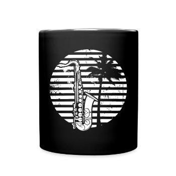 Saxophone Drawing - Full Colour Mug - black - Front