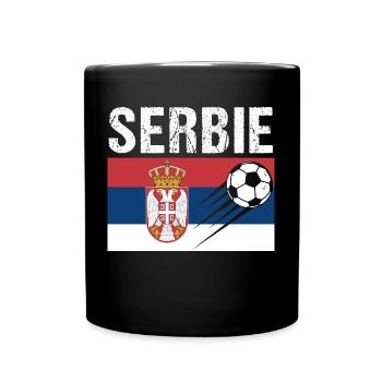 Serbian Flag Serbian Football Gift - Full Colour Mug - black - Front