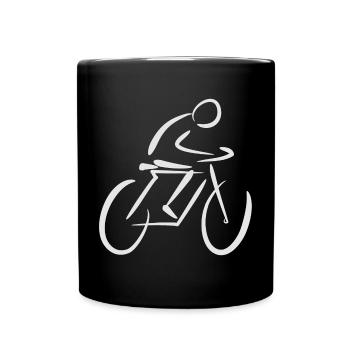 Cyclists on bicycles - Full Colour Mug - black - Front