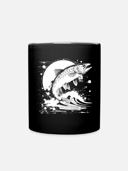 Fischerei Grafik - Tasse einfarbig - Schwarz