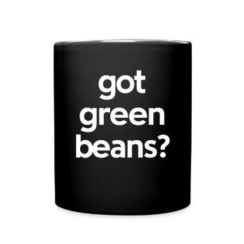 Grüne Bohnen - Tasse einfarbig - Schwarz - Vorne