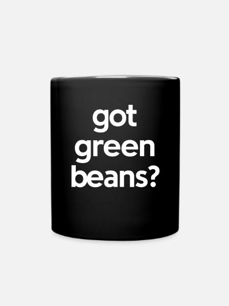 Grüne Bohnen - Tasse einfarbig - Schwarz