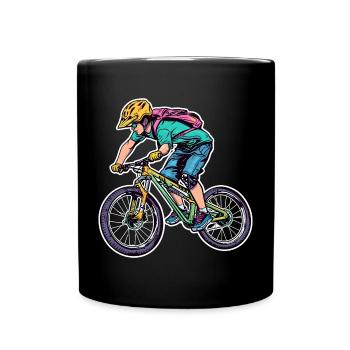 Funny mountain bike lover - Full Colour Mug - black - Front