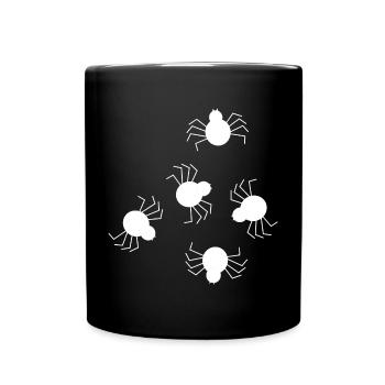 Spinne weiß - Tasse einfarbig - Schwarz - Vorne