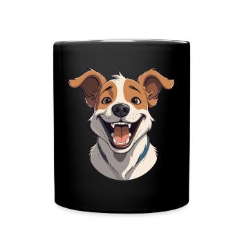 Laughing Dog - Full Colour Mug - black - Front