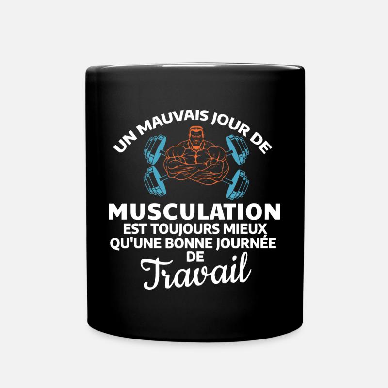 Strength and Motivation Bodybuilding - Full Colour Mug - black