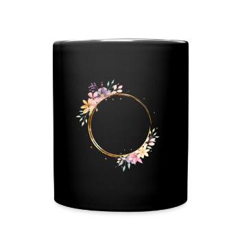 Flower circle, colorfully customizable - Full Colour Mug - black - Front