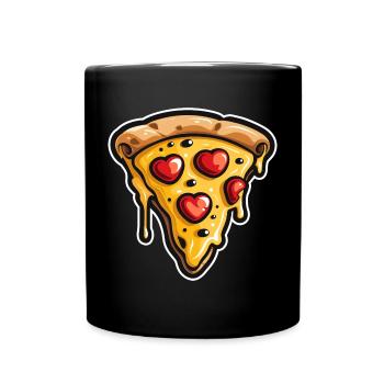 Pizza Cartoon Look - Full Colour Mug - black - Front