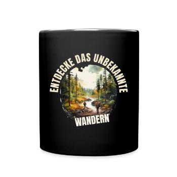 Entdecke das Unbekannte - Tasse einfarbig - Schwarz - Vorne