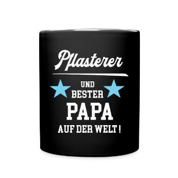 Pflasterer Bester Papa Vatertag Geburtstag - Tasse einfarbig - Schwarz - Vorne