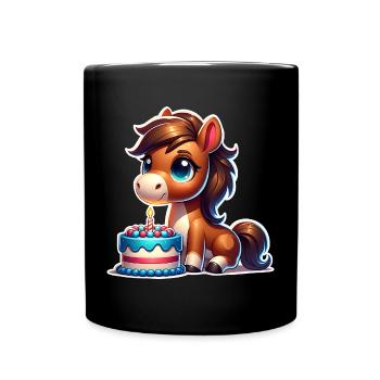 Horse Foal Pony Birthday - Full Colour Mug - black - Front