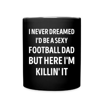 Football Dad Funny Dad Joke - Full Colour Mug - black - Front
