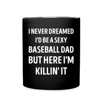 Baseball Papa Lustiger Vater Witz - Tasse einfarbig - Schwarz - Vorne