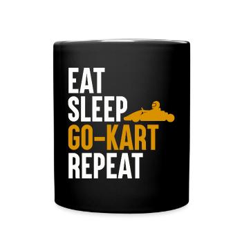 Eat Sleep Go-Kart Repeat - Full Colour Mug - black - Front