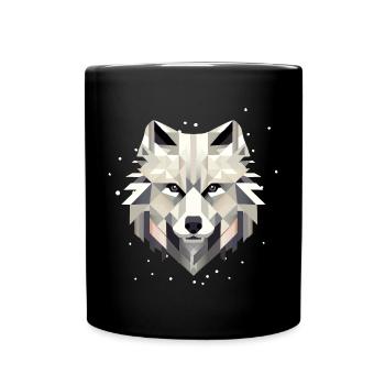 White Wolf – Modern Art for Animal Lovers - Full Colour Mug - black - Front