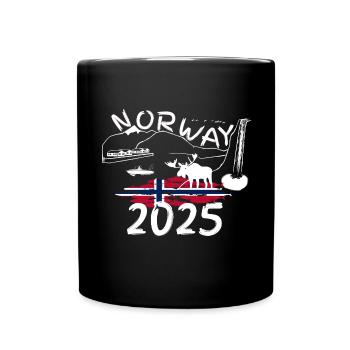 Norway 2025 Mackerel with Mountains and Moose Fishing - Full Colour Mug - black - Front