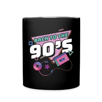 90er Jahre 90s Retro Geschenk - Tasse einfarbig - Schwarz - Vorne