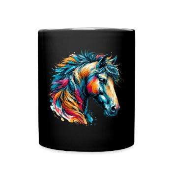 Pferd - Tasse einfarbig - Schwarz - Vorne